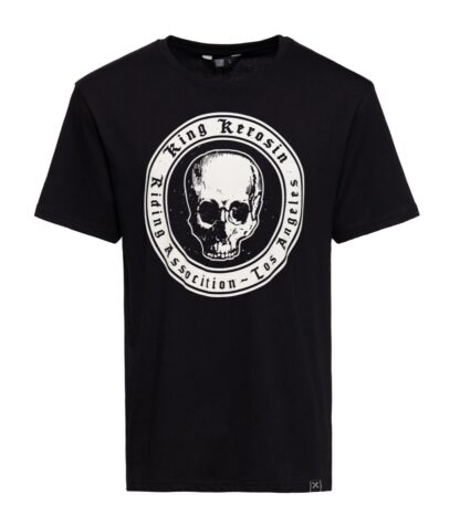 Majica Skull Kerosin Black sa retro printom.
