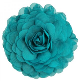 Cvijet ukrasni tirkizno plave boje, od chiffona.