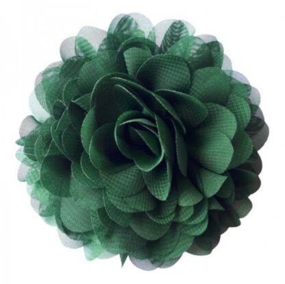Cvijet ukrasni tamno zelene boje, od chiffona.
