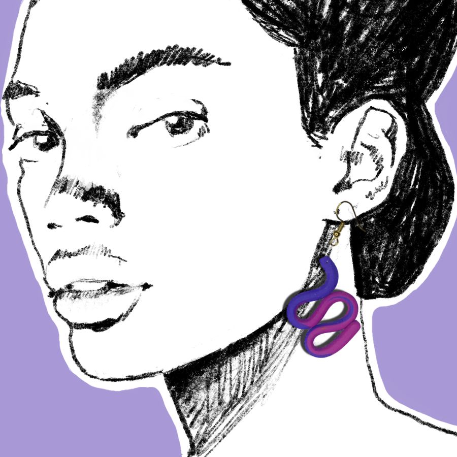 nausnice-snake-polimerna-glina-histeria.jpg Naušnice Snake su ručno izrađene od polimerne gline u ljubičastoj i magenta boji.