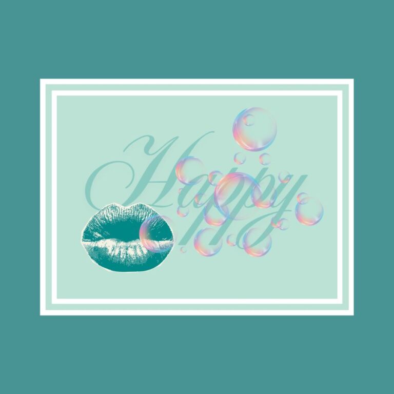 A vibrant illustrated postcard Happy designed by Histeria concept store, perfect for heartfelt messages and stationery lovers.