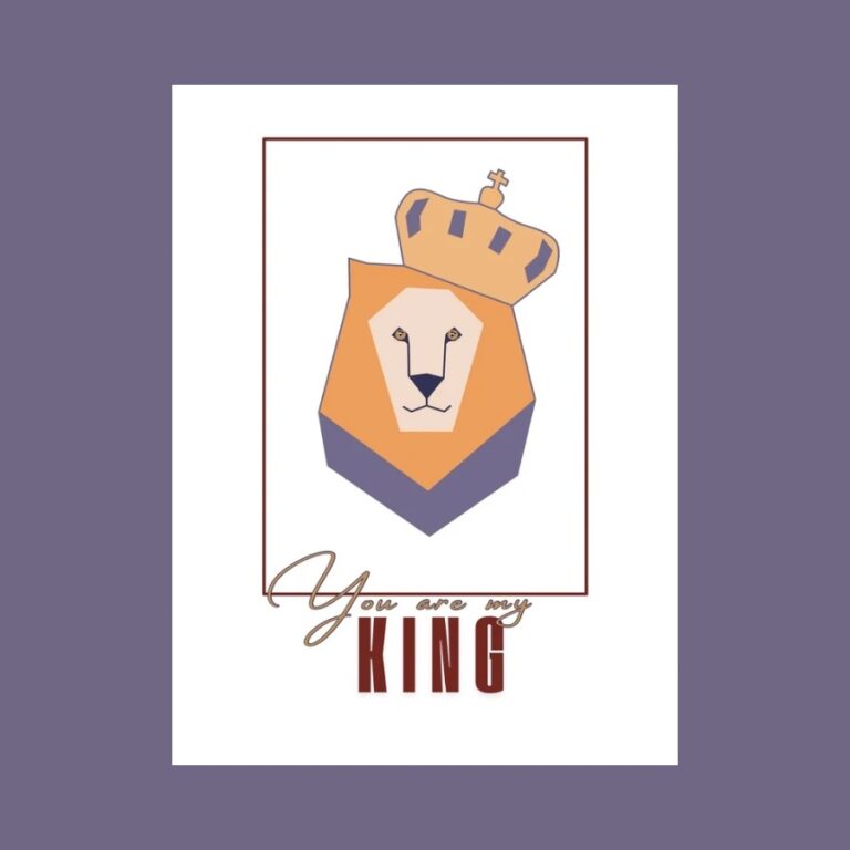 A bold artistic illustration on the Postcard You Are My King, available at Histeria concept store.
