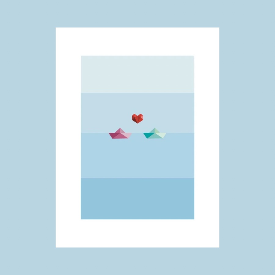 postcard-boats-histeria-concept-store.jpg A serene artistic illustration on the Postcard Boats, available at Histeria concept store.