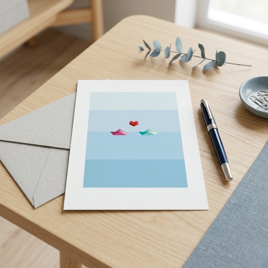 postcard-boats-histeria-concept-store.jpg A serene artistic illustration on the Postcard Boats, available at Histeria concept store.