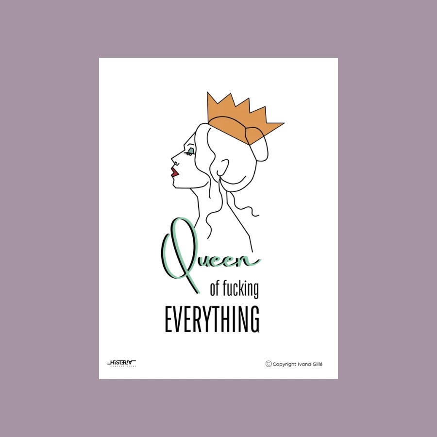 print-queen-minimalist-art-print-histeria-concept-store.jpg A minimalist line art Print Queen illustration featuring a woman in a crown, curated by Histeria Concept Store.